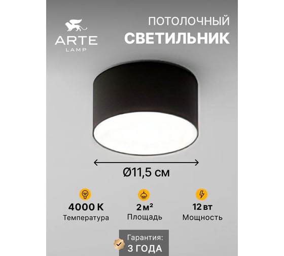 Потолочный светильник ARTE LAMP FADO A6612PL-1BK