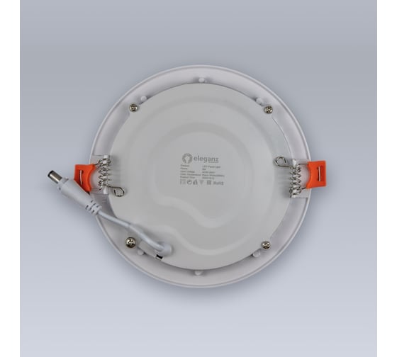 Светодиодная встраиваемая панель ELEGANZ металл белый Круг 9W тёплая 3000К 220V, 1шт 1497