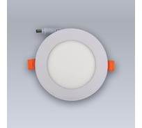 Светодиодная встраиваемая панель ELEGANZ металл белый Круг 6W тёплая 3000К 220V, 1шт 1493