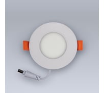 Светодиодная встраиваемая панель ELEGANZ металл белый Круг 3W холодная 6000К 220V, 1шт 1486