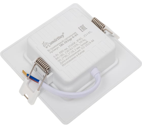Встраиваемый (LED) светильник Smartbuy DL квадратный пластик -6Вт/6500K/IP40 SBL-DLSqp-6-65