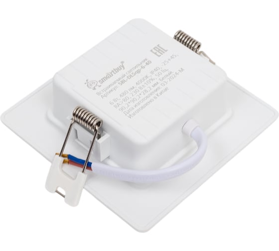 Встраиваемый (LED) светильник Smartbuy DL квадратный пластик -6Вт/4000K/IP40 SBL-DLSqp-6-40