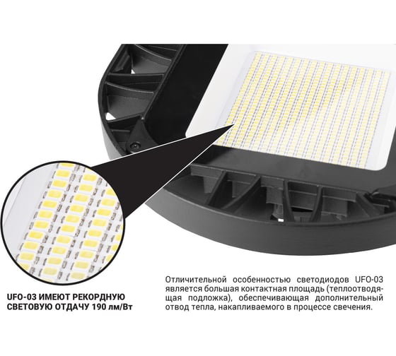 Промышленный светильник Wolta LED 100Вт 19000лм 5700K IP65 UFO-100W/03