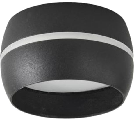 Светильник накладной Ecola GX53, SP5381, Спот, Сфера, углубленный, Черный с матовой полосой, легкий, 90x52, SL531BECB