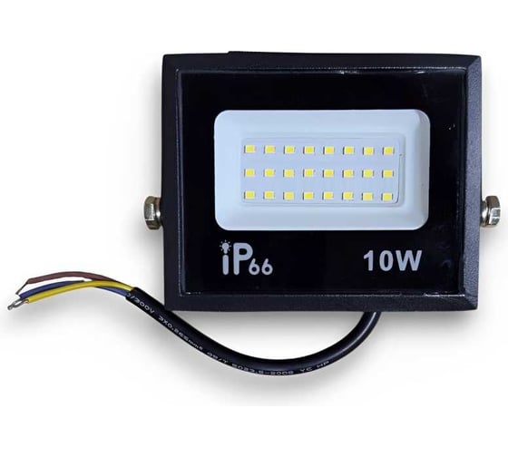 Прожектор KRASO 10W черный 6000К 850Лм 10Вт АС220-240В (100x80x25мм) PZ-10c