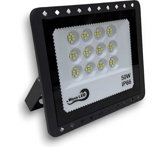 Прожектор KRASO 50W черный 6000К 4250Лм 50Вт AC195-240В 237x172x32мм PZ-50c
