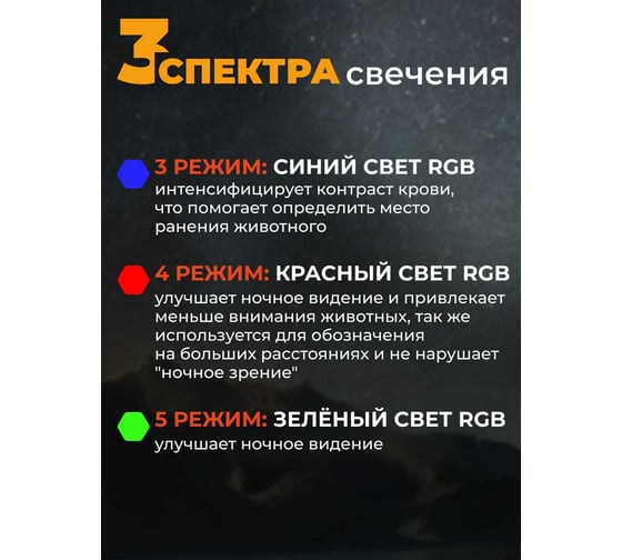 Налобный фонарь WATTICO с RGB красным, синим, зеленым светом Anglerfish