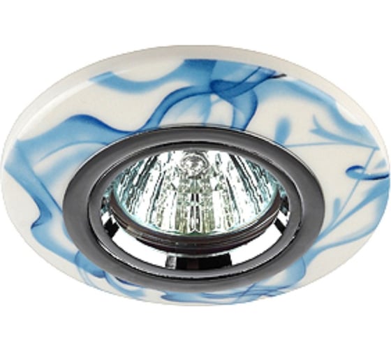 Светильник ЭРА DK62 CH/WH/BL декор керамический голубой MR16,12V/220V, 50W, белый/голубой/хром Б0004098 1