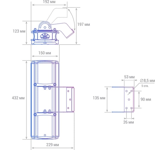 Промышленный светильник Технологии света TL-PROM SM 100 FL К30 Red УТ000011719