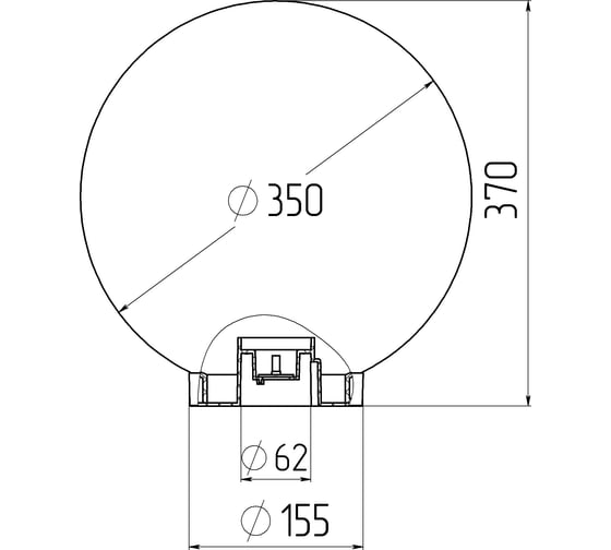 Садово-парковый светильник ЭРА НТУ 02100351 шар, белый, призма, D=350mm, Е27, 4/12 Б0048046