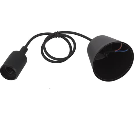 Патрон с подвесом ЭРА Е27, пластиковый, черный, 60/720 Б0048039