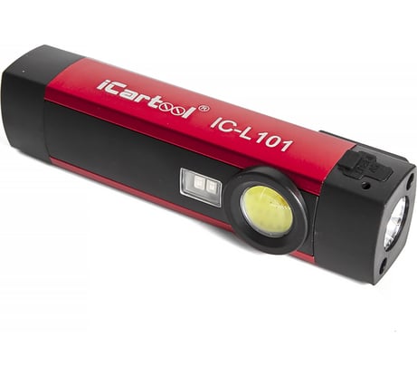 Светодиодный аккумуляторный фонарь iCarTool с УФ подсветкой, 3 режима работы IC-L101
