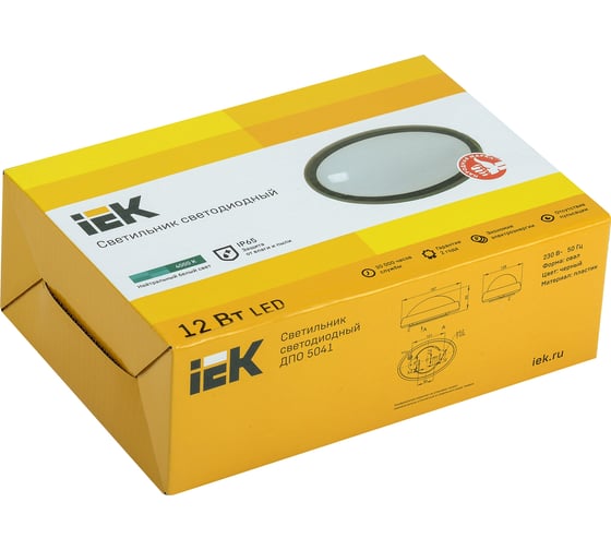 Светильник IEK LED ДПО 5041, 12вт, 4000K, IP65, овал черный LDPO0-5041-12-4000-K02