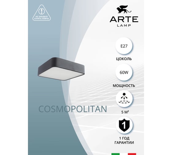 Потолочный светильник Arte Lamp COSMOPOLITAN A7210PL-2BK