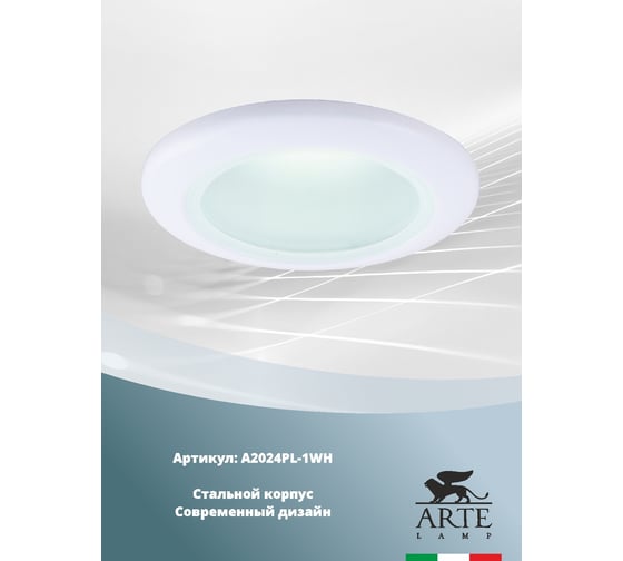 Встраиваемый светильник Arte Lamp AQUA A2024PL-1WH