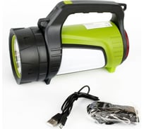 Аккумуляторный фонарь Camelion E1338 черный/зеленый, USB 2.0, Micro USB, Powerbank, 5Вт, 6А-ч, пластик, коробка 14257