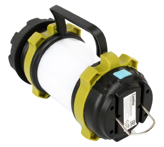 Аккумуляторный фонарь Camelion E1339 черный/зеленый, USB 2.0, Micro USB, Powerbank, 5 Вт, 4А-ч, пластик, коробка 14258