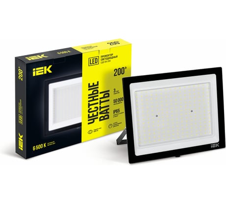 Светодиодный прожектор IEK СДО 06-200, черный, IP65, 6500K LPDO601-200-65-K02
