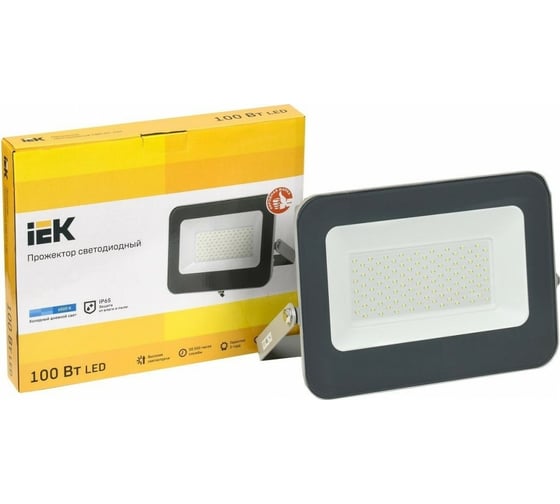 Светодиодный прожектор IEK СДО 07-100, серый, IP65 LPDO701-100-K03