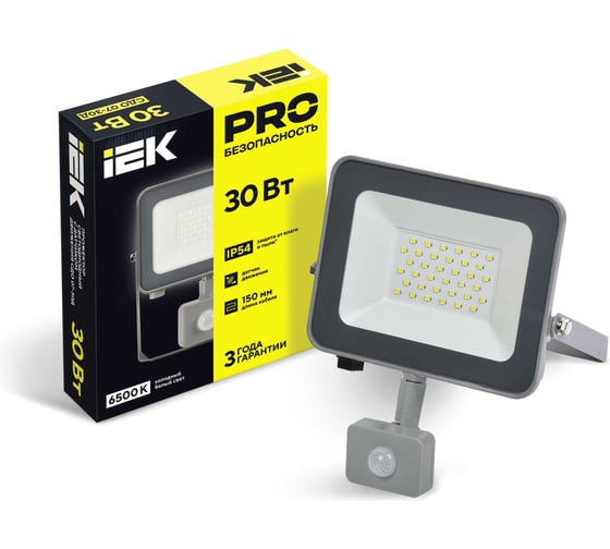 Светодиодный прожектор IEK СДО 07-30Д, с датчиком движения, IP54 LPDO702-30-K03