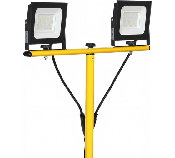 Светодиодный прожектор на штативе IEK LED СДО 06-2х30Ш, 6500К, IP65, черный LPDO606-2X030-65-K02