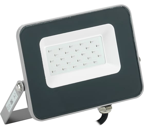 Светодиодный прожектор IEK СДО 07-20B, blue, IP65, серый LPDO7B-01-20-K03 1