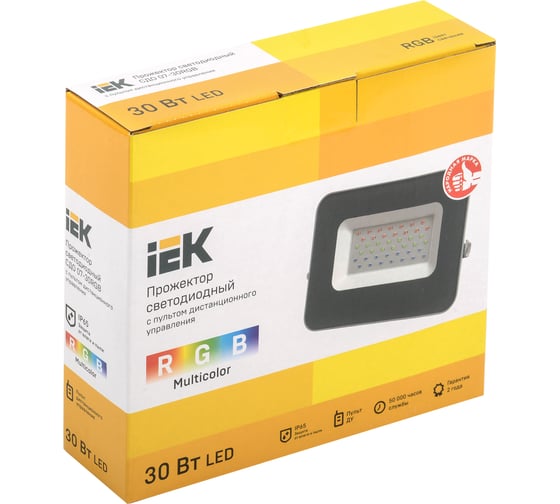 Светодиодный прожектор IEK СДО 07-30RGB, multicolor, IP65, серый LPDO7RGB-01-30-K03