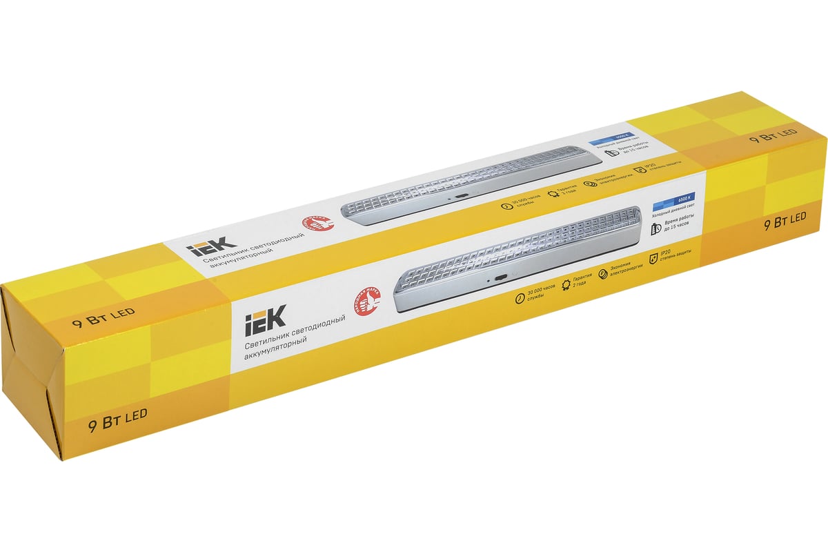 Светильник IEK ДБА 3927, 9 вт, аккумулятор, 15 часов LDBA0-3927-90-K01 ...