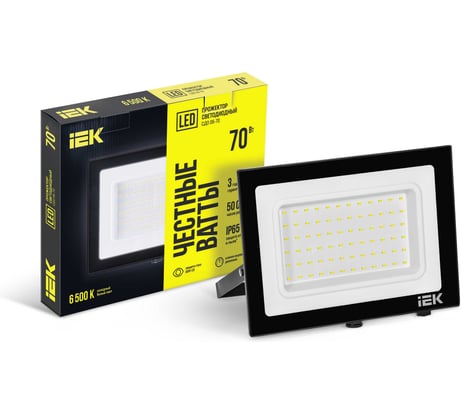 Светодиодный прожектор IEK СДО 06-70 черный IP65 6500 K LPDO601-70-65-K02