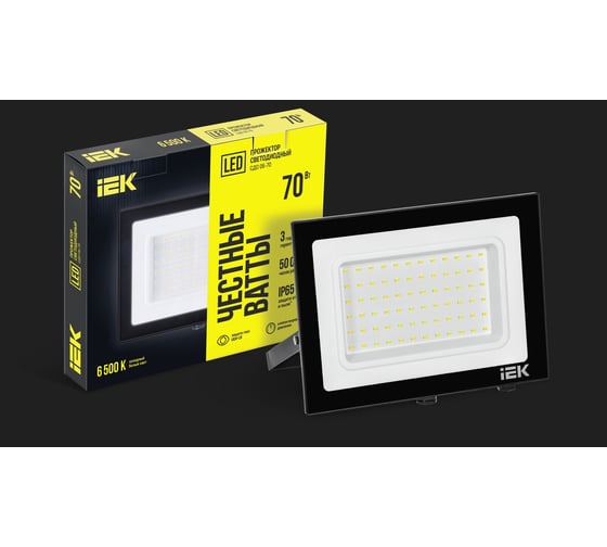 Светодиодный прожектор IEK СДО 06-70 черный IP65 6500 K LPDO601-70-65-K02