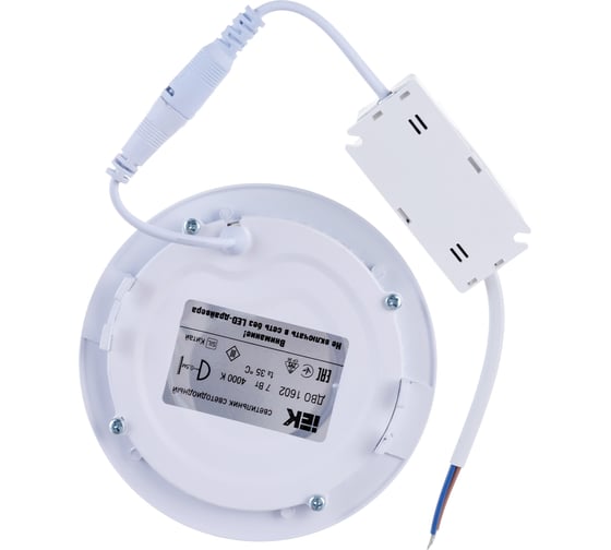 Светильник IEK, ДВО 1602 белый круг LED 7вт 4000К IP20 LDVO0-1602-1-7-K02