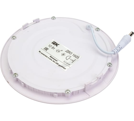 Светильник IEK, ДВО 1605 белый круг LED 12вт 4000K IP20 LDVO0-1605-1-12-K02