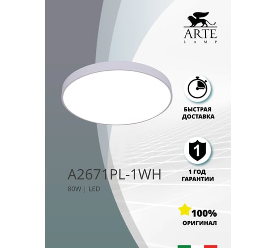 Потолочный светильник Arte Lamp ARENA A2671PL-1WH