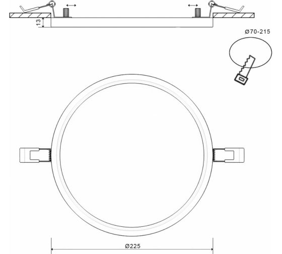 Встраиваемый светодиодный светильник DesignLed, KH-RC-R225-24-NW 00-00004510