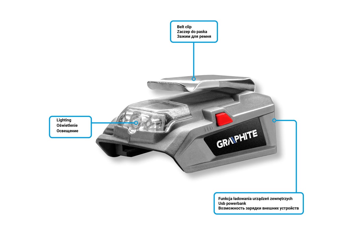 Переходник-фонарик GRAPHITE, USB LED Energy+ 58G025 - выгодная цена,  отзывы, характеристики, 2 видео, фото - купить в Москве и РФ