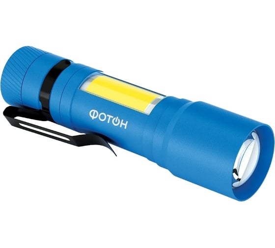 Туристический светодиодный фонарь ФОТОН MS-600, 1W+1W, 1хLR6 в комплекте, синий 23837