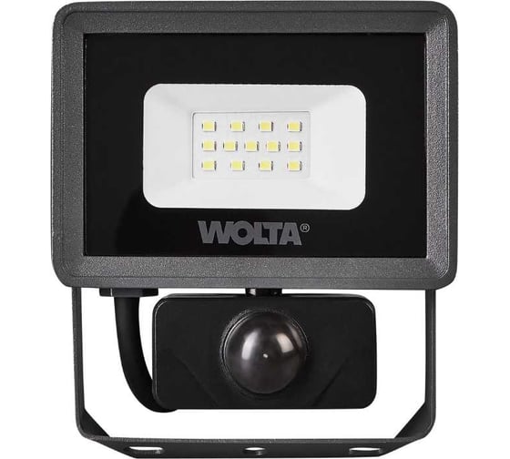 Светодиодный прожектор 10Вт 5700K IP65 900лм с датчиком Wolta WFL-10W/08S