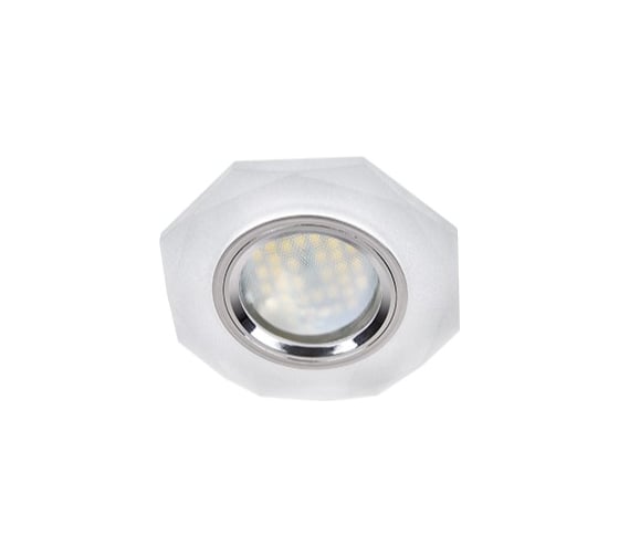Светильник Ecola MR16 DL1652 GU5.3 Glass Стекло 8-угольник с прямыми гранями Матовый / Хром 25x90 (кd74) FN1652EFF 1