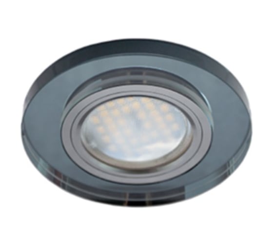 Светильник Ecola MR16 DL1650 GU5.3 Glass Стекло Круг Черный / Черный хром 25x95 (кd74) FB1650EFF
