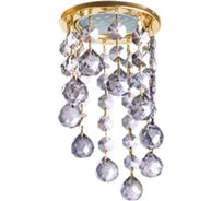 Светильник Ecola MR16 CR1007 GU5.3 Glass Стекло Круг с большими хруст. на подвесе "под скос" Прозрачный/Золото 84x170 FV16RVECB