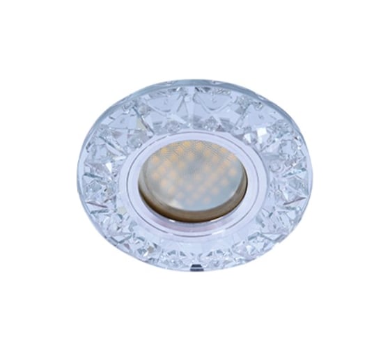 Светильник Ecola MR16 DL1661 GU5.3 Glass Стекло Круг с крупными стразами Конус/фон зеркальный/центральная часть хром 38x95 FK16RGECB