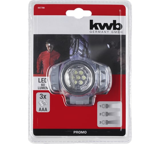 Налобный фонарь KWB 7хLED 3xAAA 947790