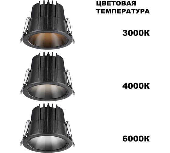 Встраиваемый светодиодный светильник с переключателем цветов Novotech 359429