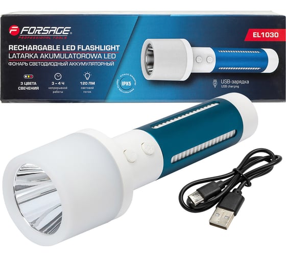 Фонарь светодиодный аккумуляторный Forsage F-EL1030(59722) 1
