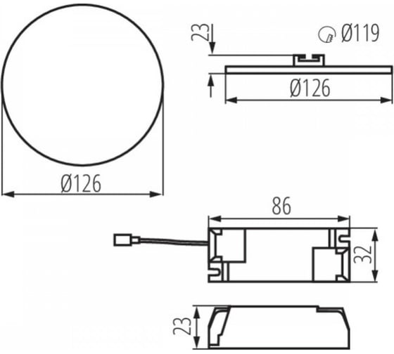 Cветодиодный встраиваемый светильник KANLUX AREL, LED, DO, 10W-WW 29585