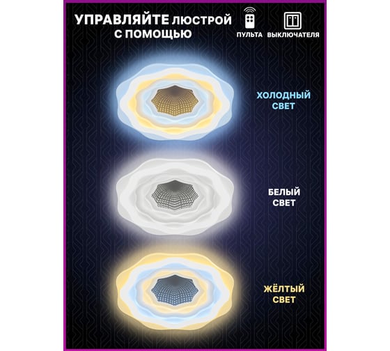 Светодиодный диммируемый светильник Ritter с ДУ CLL-52022/142W-Atella+, 52022 1