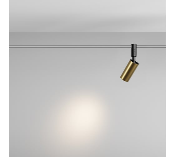 Трековый светильник MAYTONI Focus Led LED 10W Черный и Латунь TR201-1-10W3K-M-BBS