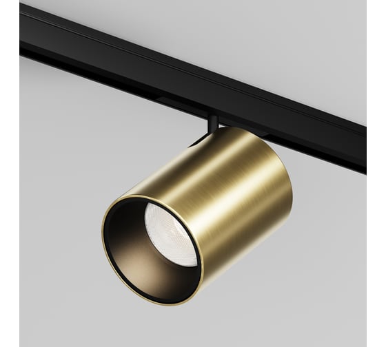 Трековый светильник MAYTONI Focus Led LED 9W Черный и Латунь TR187-1-9W3K-M-BBS