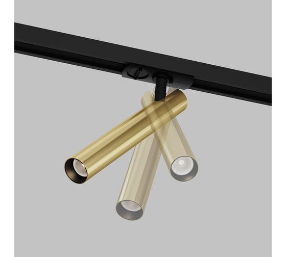 Трековый светильник MAYTONI Focus T LED 6W Черный и Латунь TR141-1-6W3K-M-BS