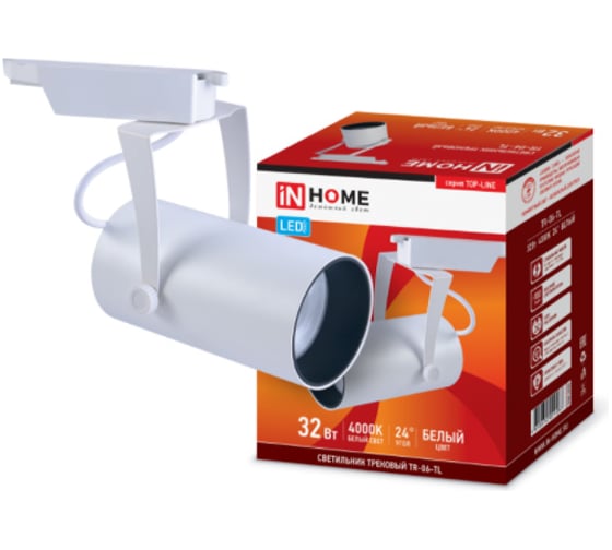 Трековый светодиодный светильник IN HOME серии TOP-LINE TR-06-TL 32Вт, 4000К, 3200Лм, IP40, 24 градуса 4690612029283